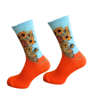 sokken van Gogh - zonnebloemen