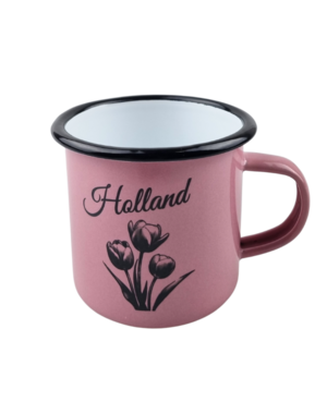 Emaille Mok Roze holland tulp