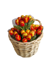  Boeket tulpjes 18cm lengte - rood/oranje tulpjes in mix