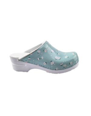 DINA Medische klompen - werkklompen - zorgklompen - Dina clogs - Blauw met madeliefjes