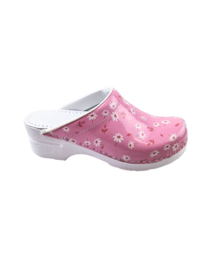 DINA Medical clogs - work clogs - care clogs - Dina clogs - pink with daisies