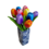 TRAA Delftsblauwe vaas vierkant met houten tulpen (9 stuks)
