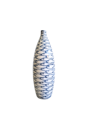 TRAA Keramikvase mit Delfter Blaufisch – 43 cm hoch