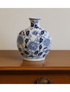 TRAA Delftsblauwe vaas bollend - 26cm hoog