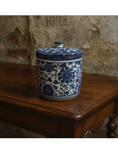 TRAA Delftsblauwe Wafel/koekjes pot met deksel (15x15x15cm)