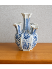 TRAA Delfter Blau 5 Ringe Vase für Tulpen – 45 cm hoch