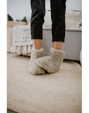 DINA High-top wool slippers, natural gray