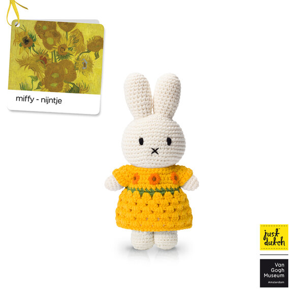 Miffy Sonnenblumen van Gogh 20cm - gehäkelt