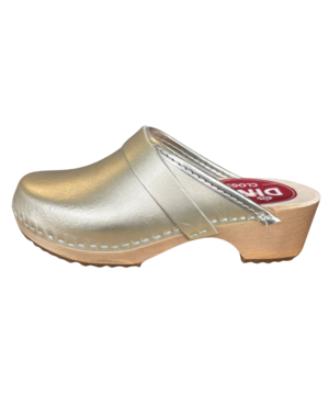 DINA Zweedse klompen Goud - echt leer