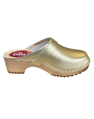 DINA Swedish clogs Gold - genuine leather