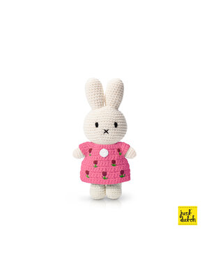  Miffy Plüschfigur im rosa Tulpenkleid 20 cm – gehäkelt
