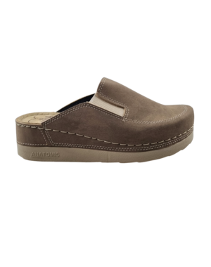 DINA PU clogs with soft footbed - Nubuck cappuccino
