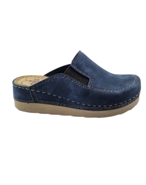 DINA PU clogs with soft footbed - Nubuck blue