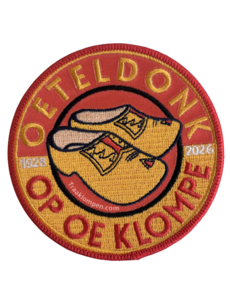 TRAA Carnival emblem Oeteldonk on oe clogs Traa Clog Factory