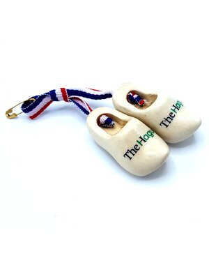  Brooch with two clogs - with logo printed