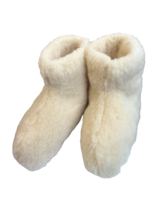 DINA Wonderfully Warm Wool Slippers – High Model Off-White
