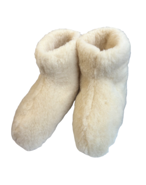 DINA Wonderfully Warm Wool Slippers – High Model Off-White