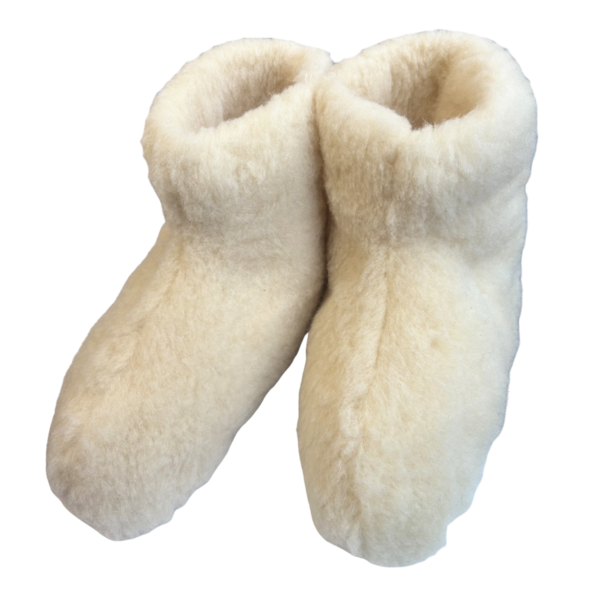 DINA  Heerlijk Warme Wollen Pantoffels – Hoog Model Off-White