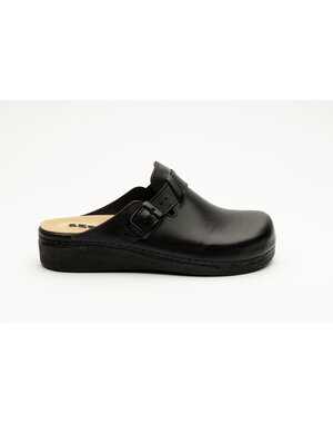 Leon Footwear Slip-on clog in sizes 36 to 41 - removable sole and anti-slip stud - color black