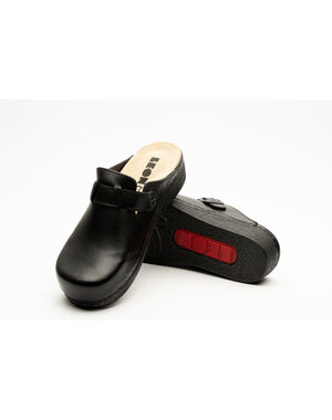 Leon Footwear Clogs zum Hineinschlüpfen in den Größen 36 bis 41 – herausnehmbare Sohle und rutschfeste Noppen – Farbe: Schwarz