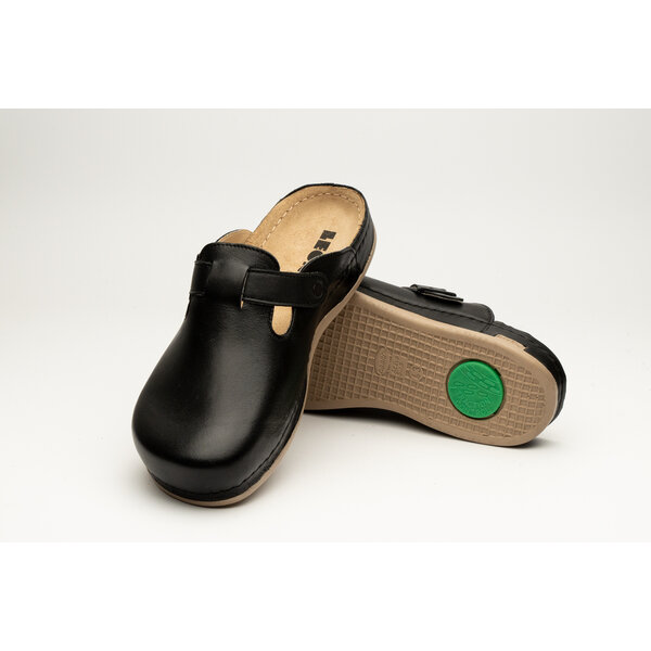 Leon Footwear Herren-Clogs zum Hineinschlüpfen in den Größen 41 bis 47 – mit rutschfesten Noppen – schwarz