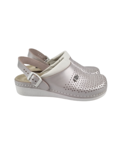 Leon Footwear Medical clogs with removable sole and anti-slip stud in sole - Pearl pink