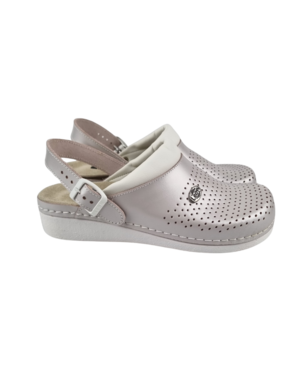Leon Footwear Medical clogs with removable sole and anti-slip stud in sole - Pearl pink