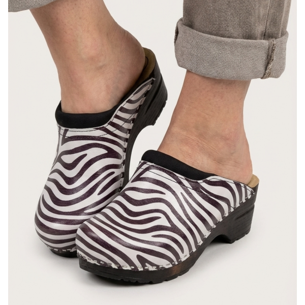 DINA Medische klompen - Zebra print zwarte zool - OP=OP