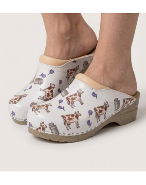 DINA Medical clogs - brown cow tulip can - Dina