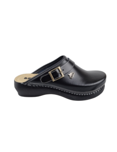 Ledi by Dina Arbeitsclogs – sehr bequem – PU-Clogs – Schwarz