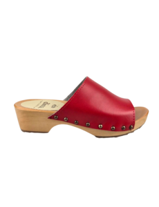 DINA Dina Wooden sandals Red with studs