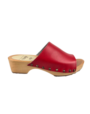 DINA Dina Houten sandalen Rood  met studs