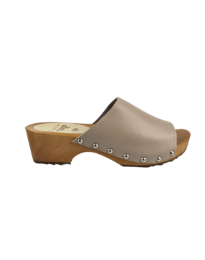 DINA Dina Holzsandalen beige mit Nieten