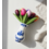 Wooden Tulips in Delft Blue Vase (±20–24 cm) – Dutch Mini Atmosphere