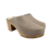 DINA Scandinavian Clog Heels – Taupe Leather & Wooden Heel