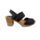 DINA Schwarze Holzabsätze mit Fersenriemen