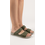 Leon Footwear Sandalen olijfgroen - dubbele band - materiaal: Leer & Polyurethaan