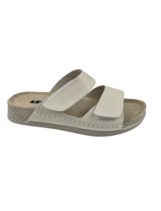 Leon Footwear Sandalen offwhite - dubbele band - materiaal: Leer & Polyurethaan