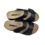 Leon Footwear Sandalen zwart - dubbele band - materiaal: Leer & Polyurethaan