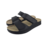 Leon Footwear Sandalen zwart - dubbele band - materiaal: Leer & Polyurethaan