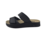 Leon Footwear Black sandals - double strap - material: Leather & Polyurethane