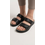 Leon Footwear Black sandals - double strap - material: Leather & Polyurethane