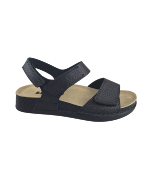 Leon Footwear Sandalen zwart - dubbele band met hielband - materiaal: Leer & Polyurethaan  -