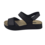 Leon Footwear Black sandals - double strap with heel strap - material: Leather & Polyurethane -