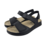 Leon Footwear Black sandals - double strap with heel strap - material: Leather & Polyurethane -