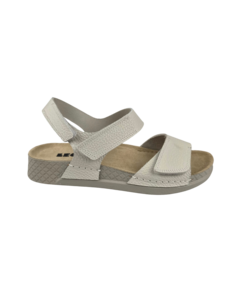 Leon Footwear Sandalen offwhite - dubbele band met hielband - materiaal: Leer & Polyurethaan