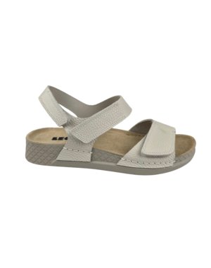 Leon Footwear Sandalen offwhite - dubbele band met hielband - materiaal: Leer & Polyurethaan