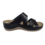 Leon Footwear Sandalen Laura zwart - dubbele band - materiaal: Leer & Polyurethaan