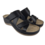 Leon Footwear Sandalen Laura zwart - dubbele band - materiaal: Leer & Polyurethaan
