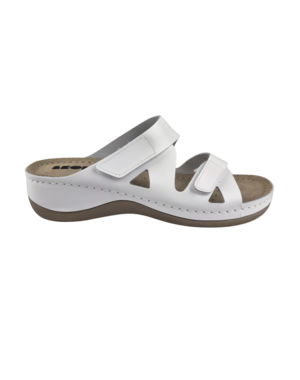 Leon Footwear Laura Sandalen weiß - Doppelriemen - Material: Leder & Polyurethan